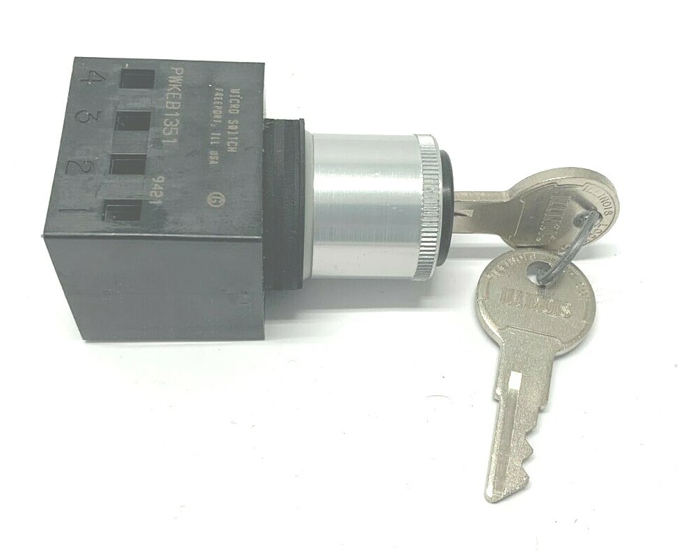 NEW MICROSWITCH PWKEB1351 SELECTOR SWITCH W/ KEY, PWKEB1351FFF
