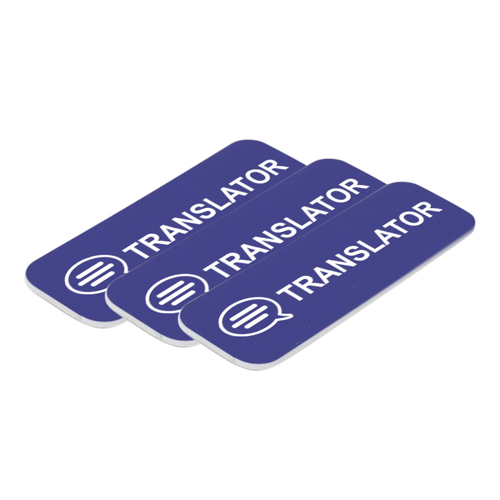 Translator 1 x 3" Name Tag/Badge, (3 Pack)