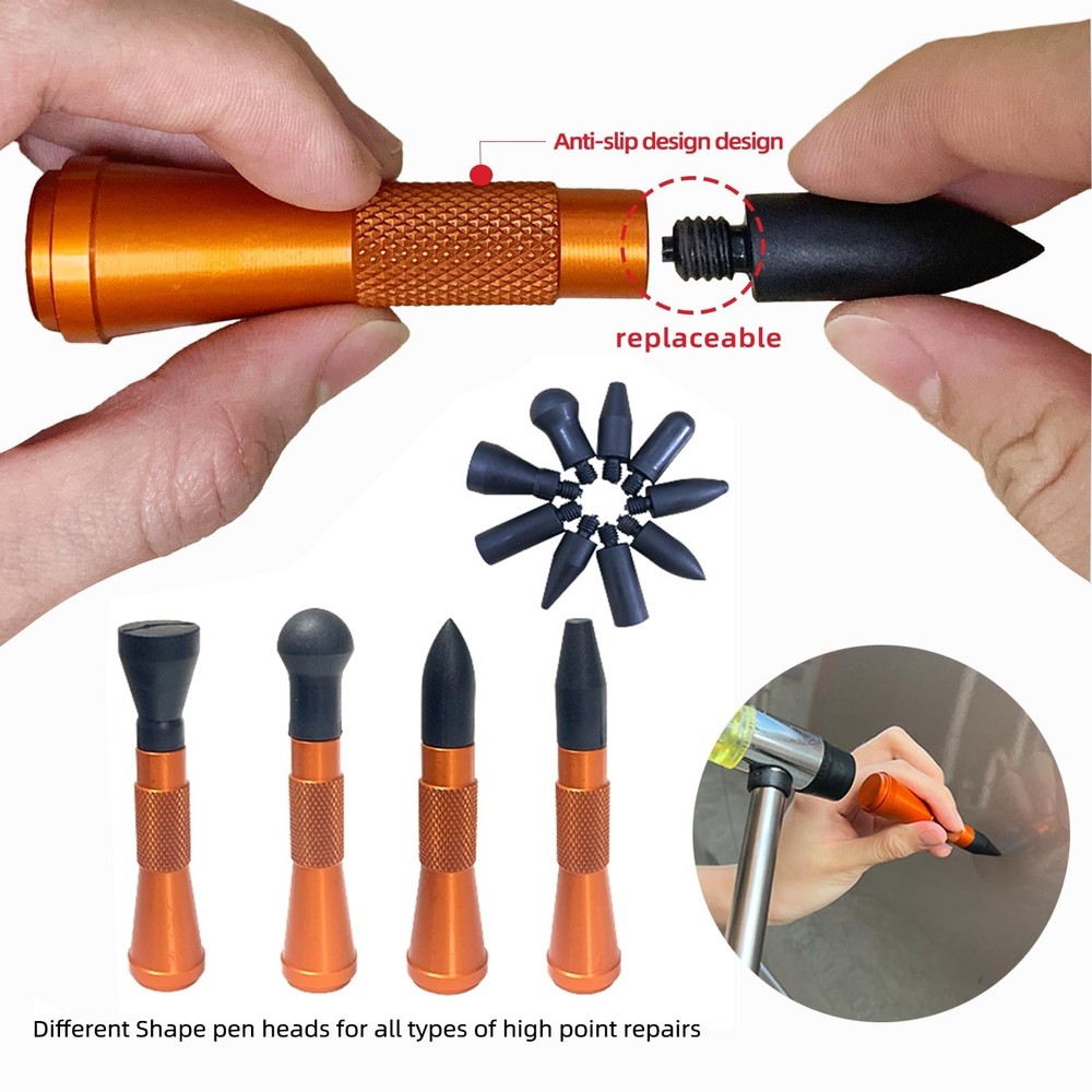 Dent Puller & Paintless Dent Remover Kit,Slide Hammer T-Bar,Pulling Tabs and ...