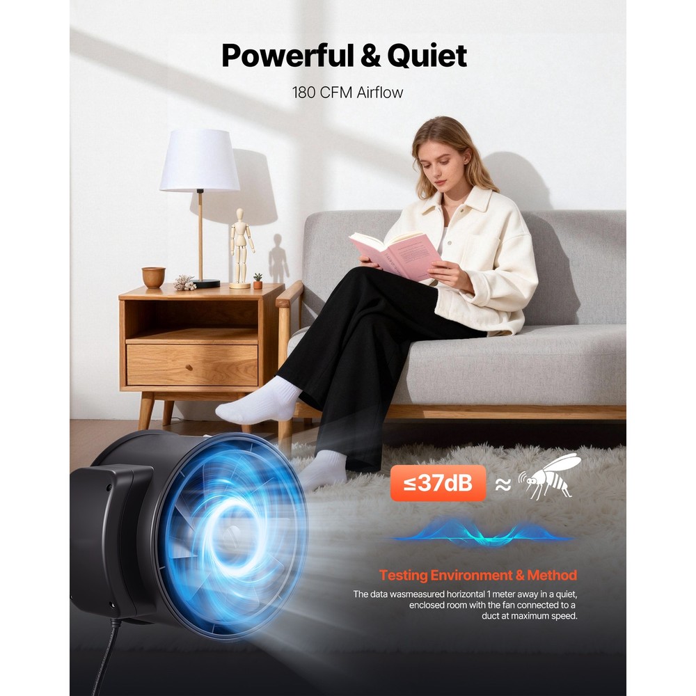 Uimoso 4-inch Inline Duct Fan with Filter and Adjustable Speed Controller