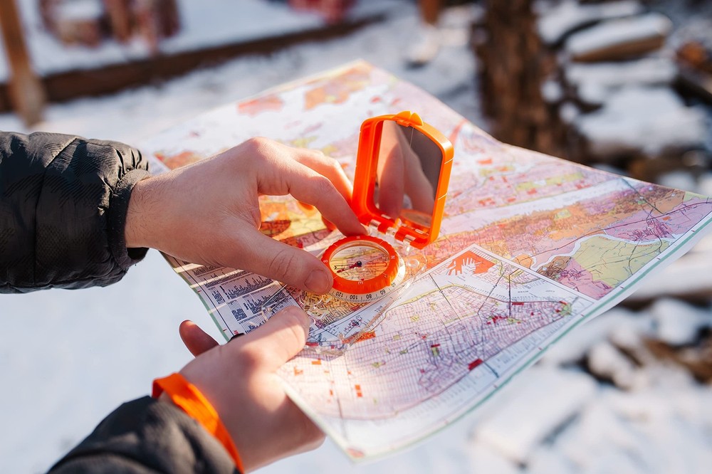 Sighting Compass Mirror Adjustable Declination - Boy Scout Compass Survival C...