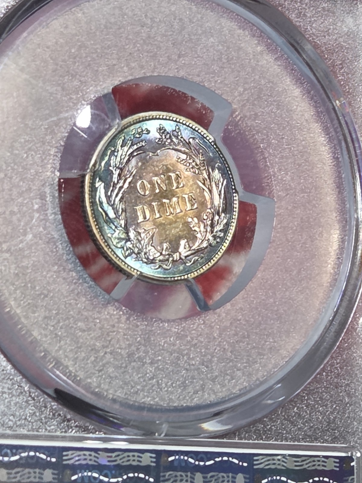 1916 10c Barber Dime PCGS AU58 Toned