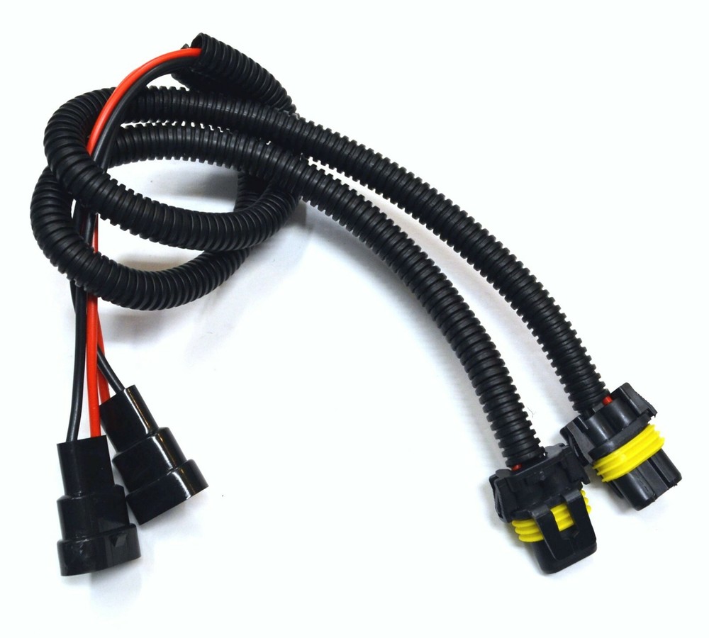 Extension Wire P 9006 HB4 Two Harness Head Light Low Beam Connector Socket Bulb