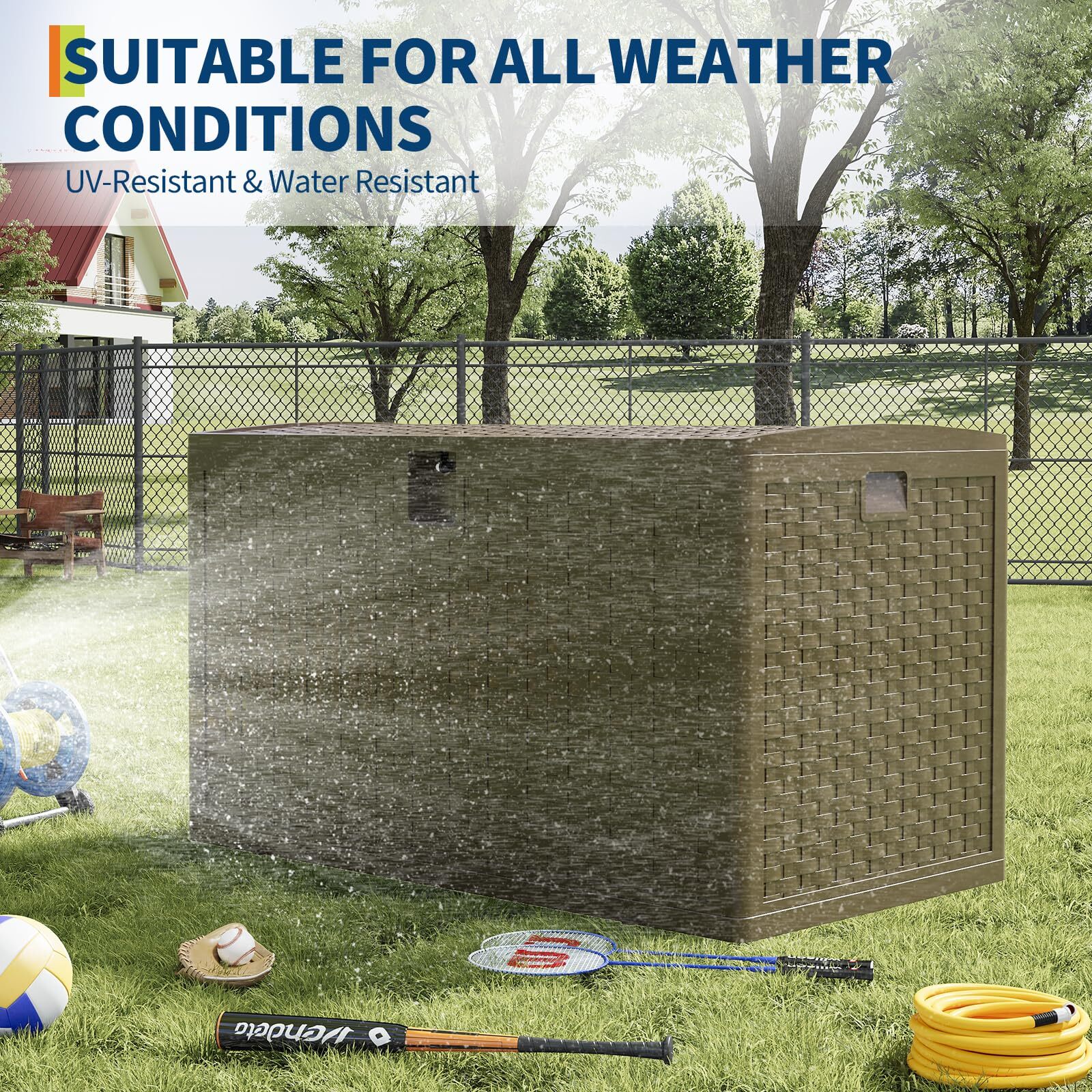 120 Gallon Outdoor Storage Container Deck Storage Container Patio Garden Box