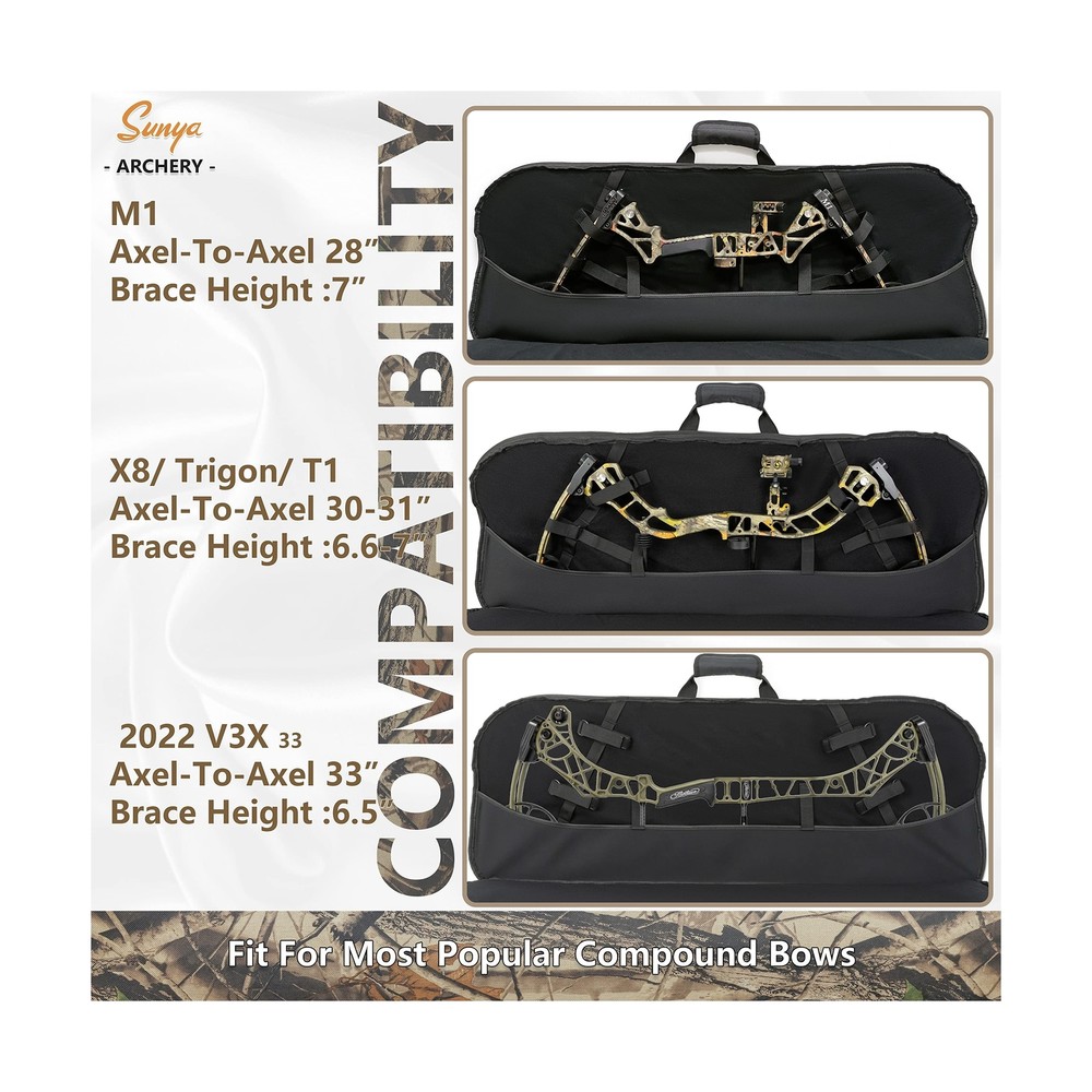 SUNYA Compound Bow Case with Molle System - Neoprene Bow String Protection & ...