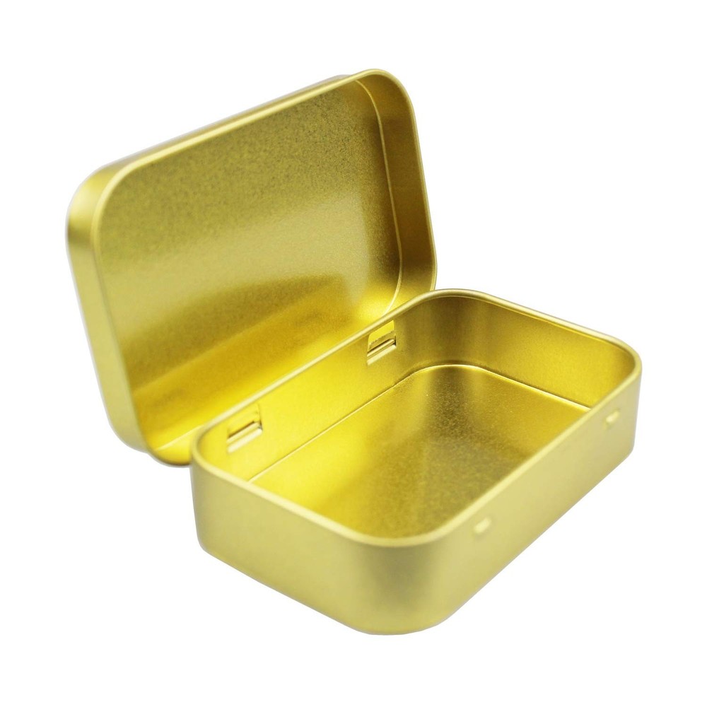 20 Pieces Rectangular Metal Empty Hinged Tins Containers Basic Necessities Ho...