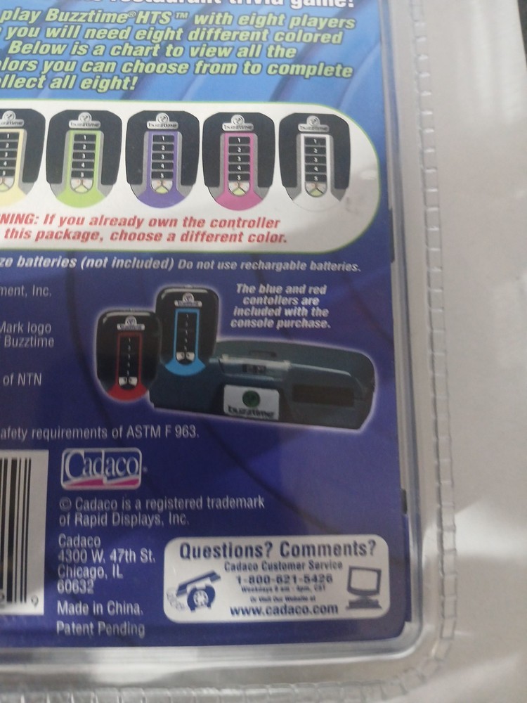 Buzztime Wireless Controller Home Trivia System NIP Green Cadaco New