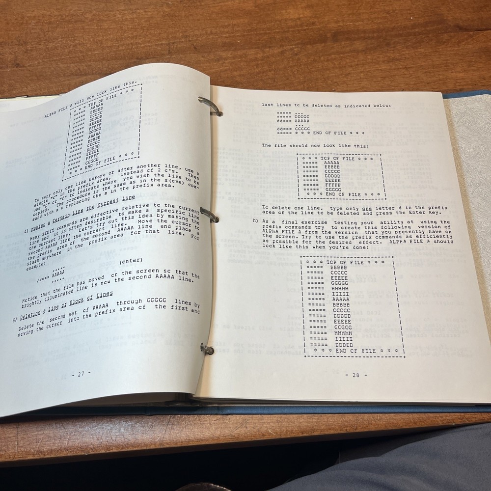 Vintage 1983 IBM BASIC CMS UCONN Course Training Binder VM MVS XEDIT Manual