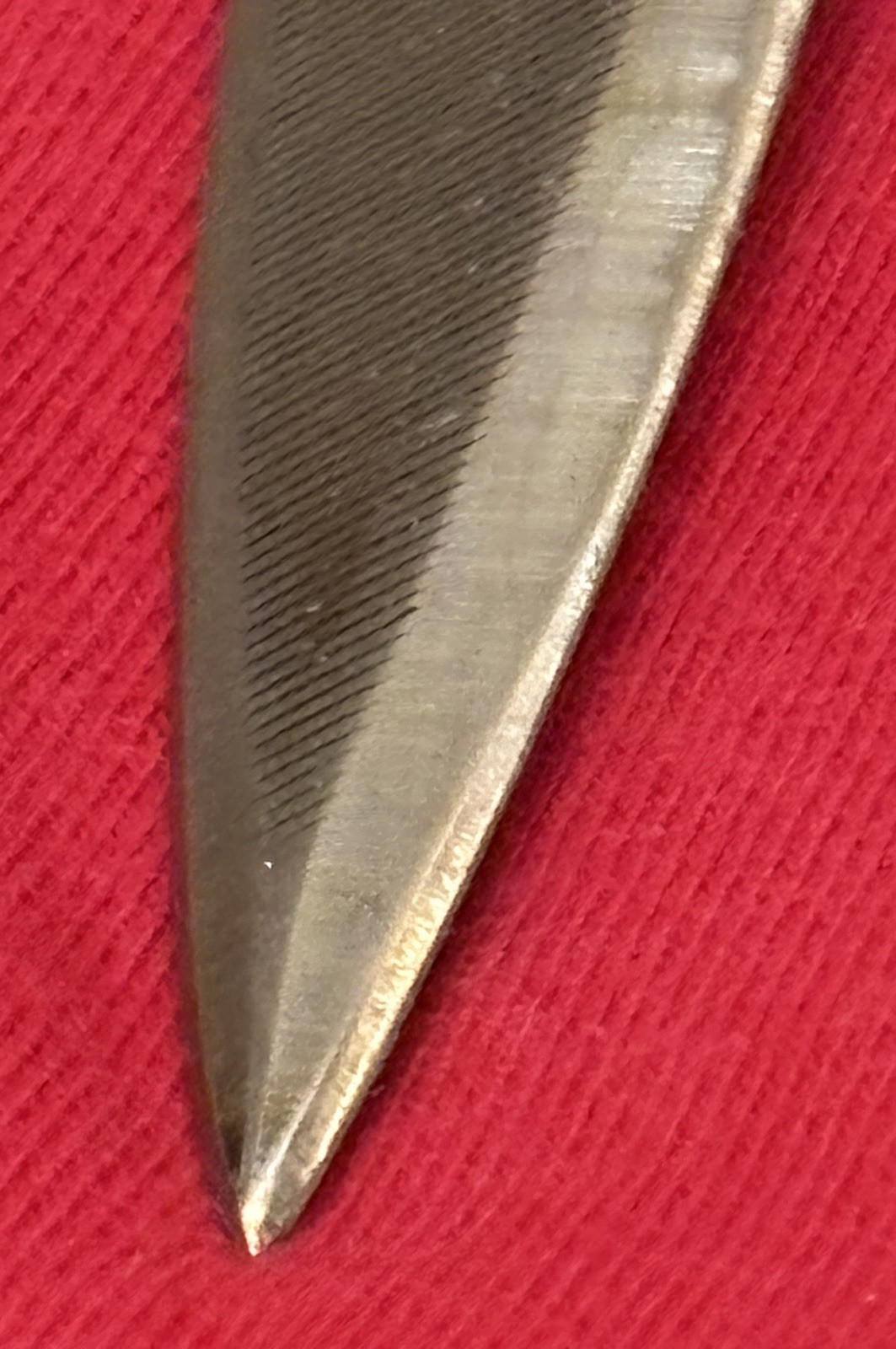 ANTIQUE SWORD HANDLE & USA FILE TO A THEATER KNIFE - NEW SHEATH