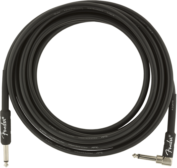 Fender Professional Guitar/Instrument Cable, Straight-Right Angle, 15' ft