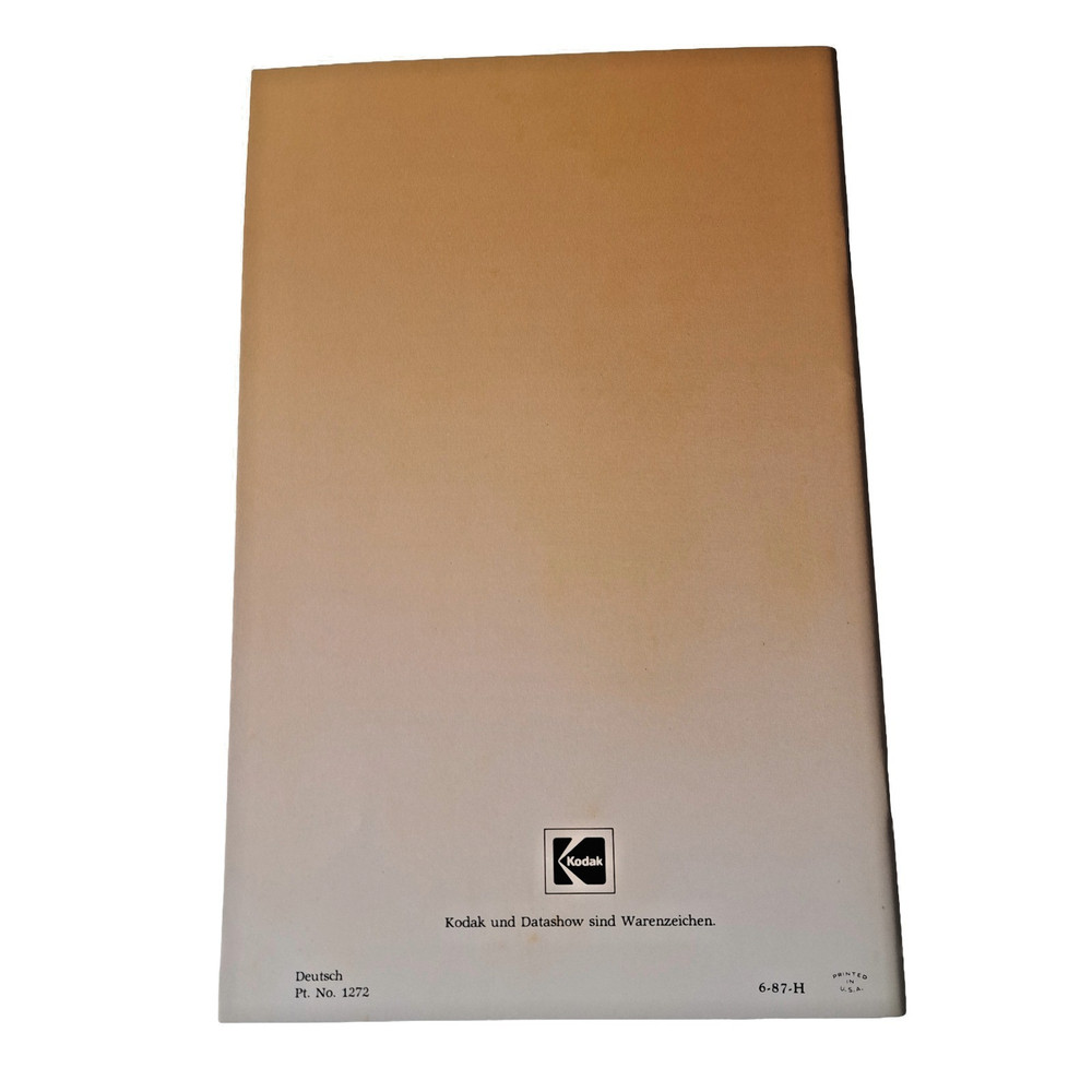 Kodak Datashow Manuals Vintage 1987 Projection System