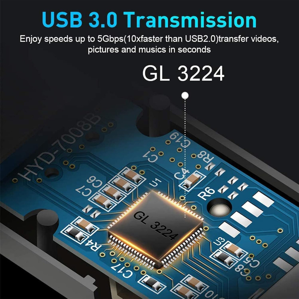 USB 3.0 SD Card Reader, 2 Slots Memory Card Reader with a Build-In Micro SD Car