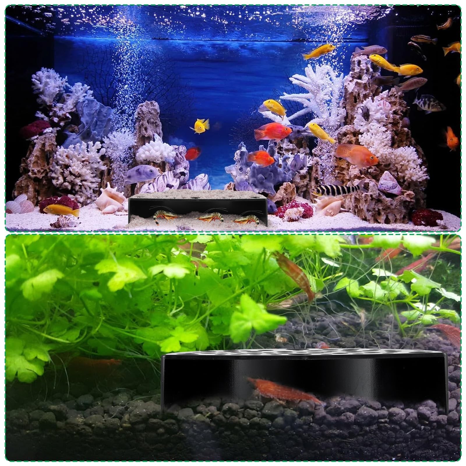2 Pcs Shrimp Hides for Aquarium, Shrimp Breeding Caves Hideout Shelters for P...
