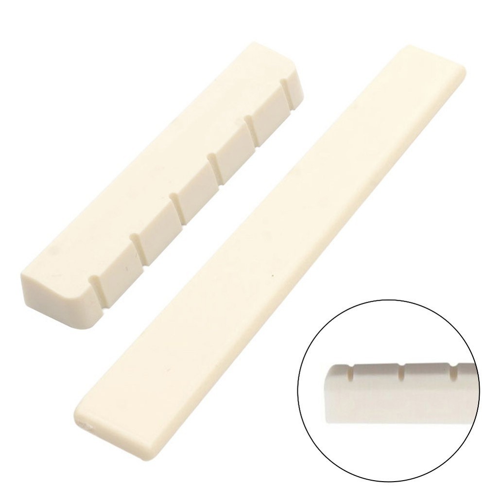 6 String Bone Classical Guitar Bridge Saddle and Nut Replacement Parts 80mm 52mm