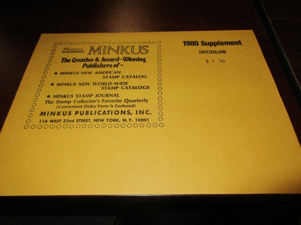 "MINKUS" 1980  SUPPLEMENT SWITZERLAND    W/FREE SHP.