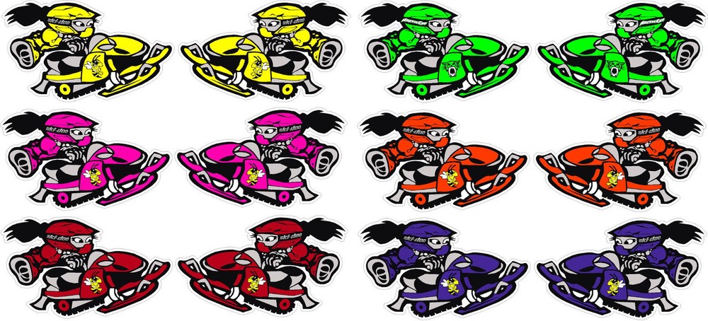 SLED CHICK SNOWMOBILE WINDOW DECAL STICKER