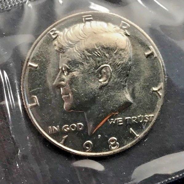 1981 P  D  Kennedy Half  Dollar  In Mint Cello