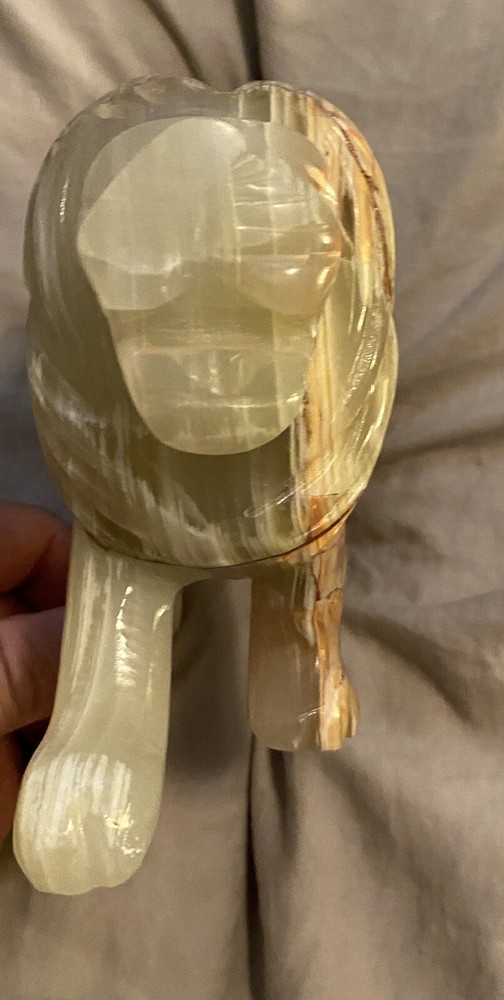 Carved Green Onyx Lion