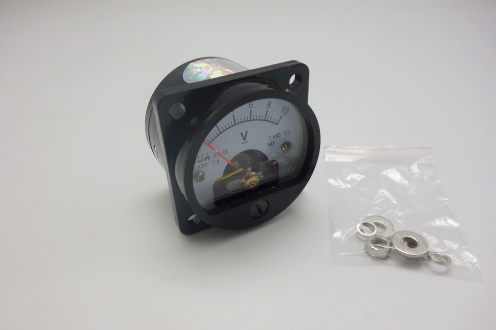 DC 0-10V Analog Voltmeter Analogue Voltage panel meter SO45 directly Connect