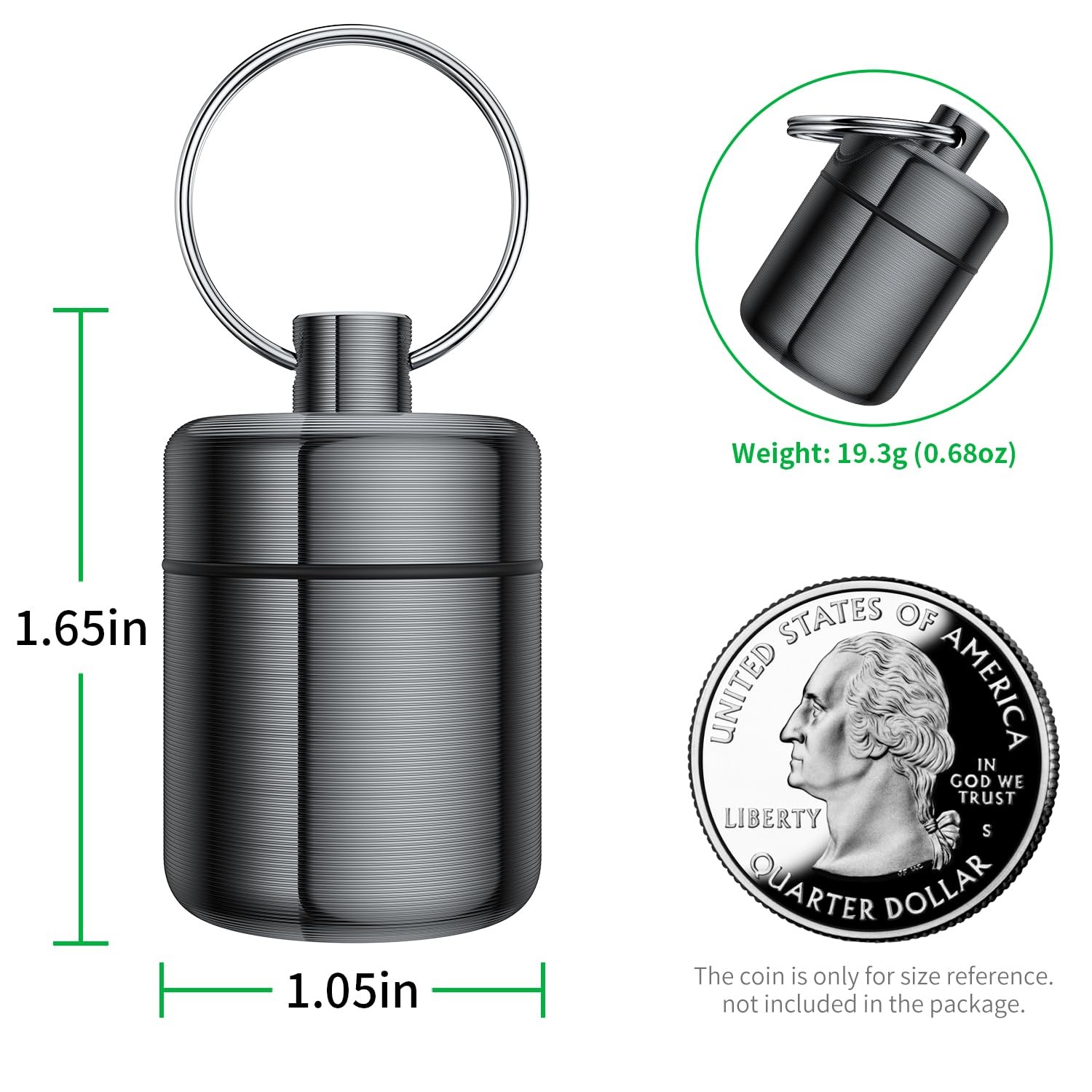 Urekt Ear Plug Carrying Case Keychain(2 Pack), 2 Pair (Pack of 1), Black Grey