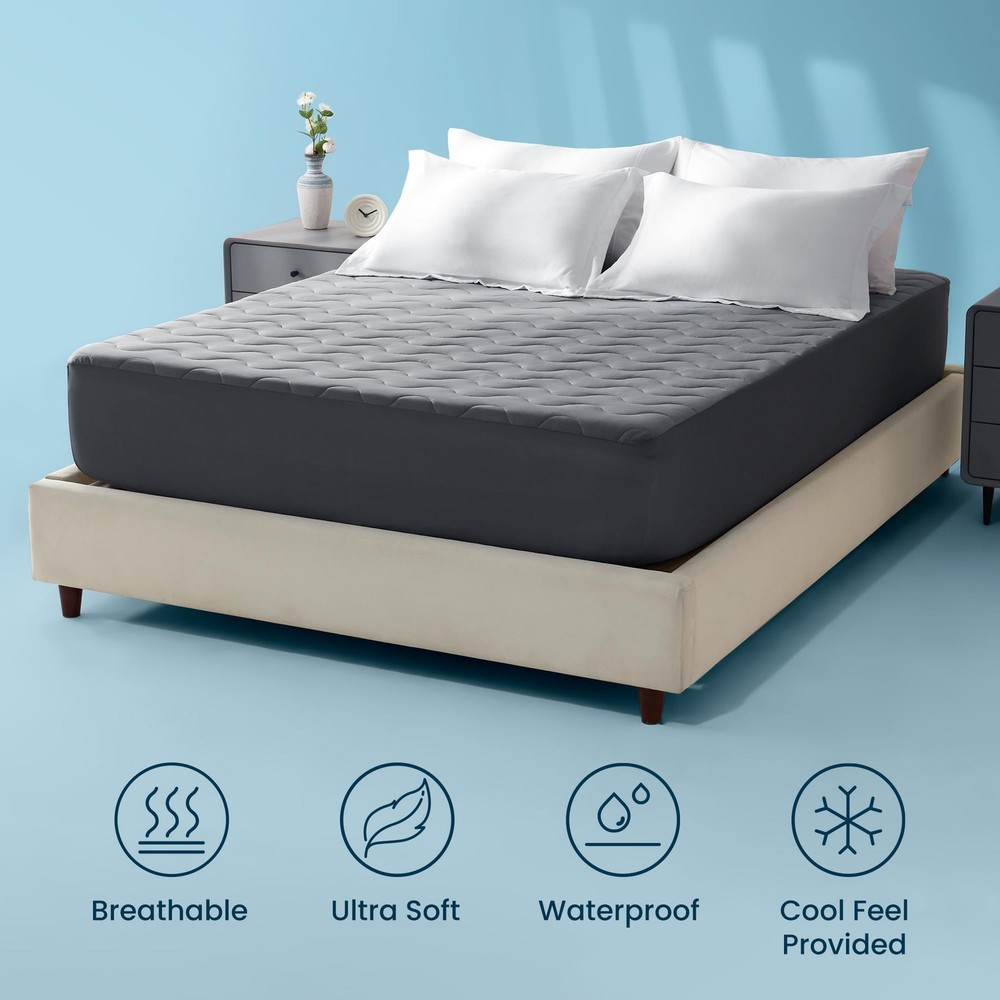 Cooling Mattress Protector Full, Waterproof Bedding Pad for Hot Sleepers, Sof...