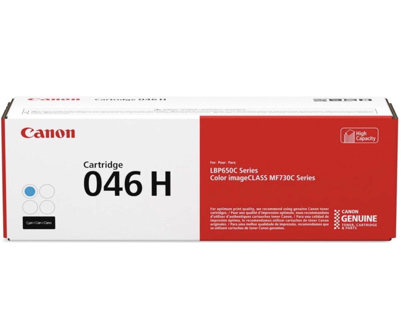 Canon 046H 4 Pack Color Toner Set BK C M Y for imageCLASS MF735Cdw