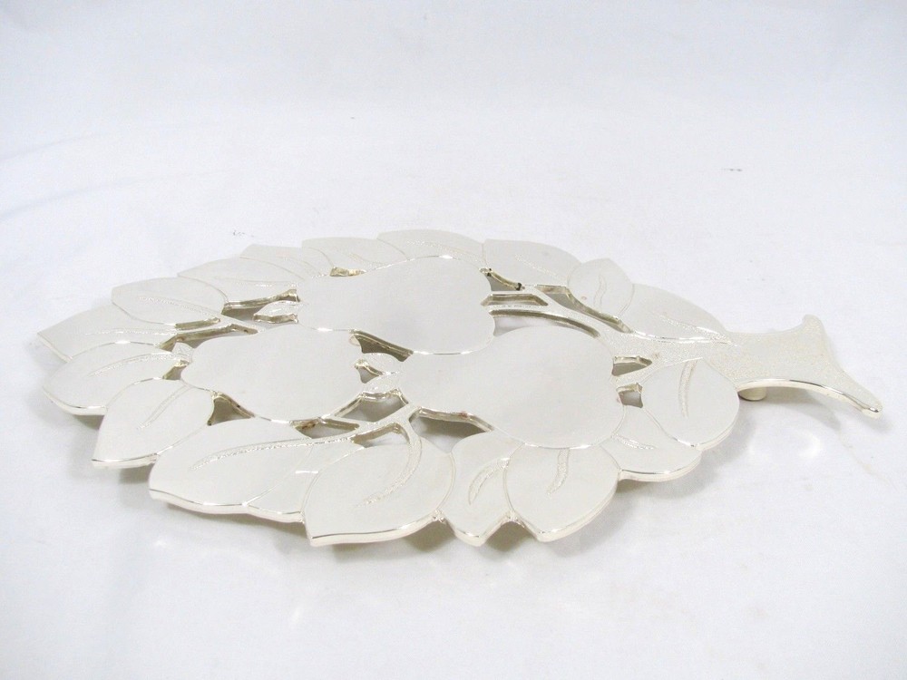 Wm A Rogers Pear Fruit Tree Trivet Silver Plated Wall Hanging