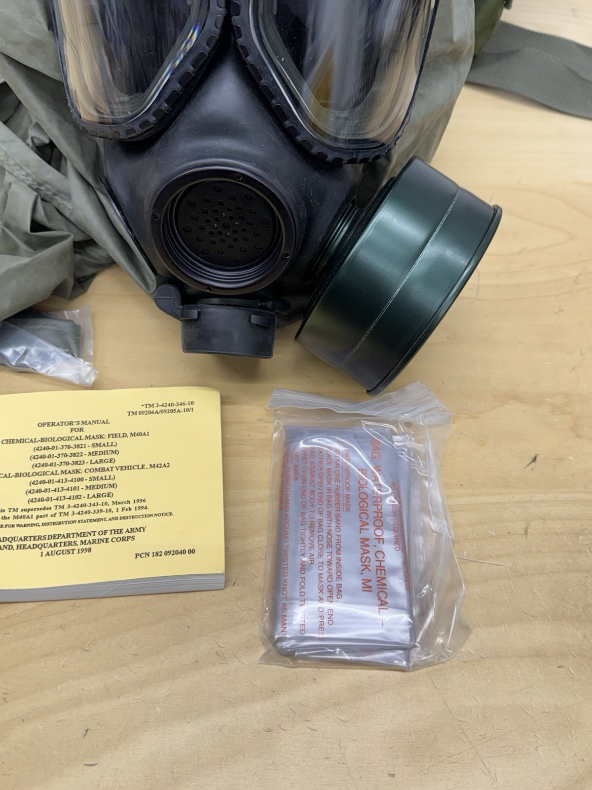 US Military M40/M42 Series Chemical Biological Gas Mask Hood Bag Case & Parts