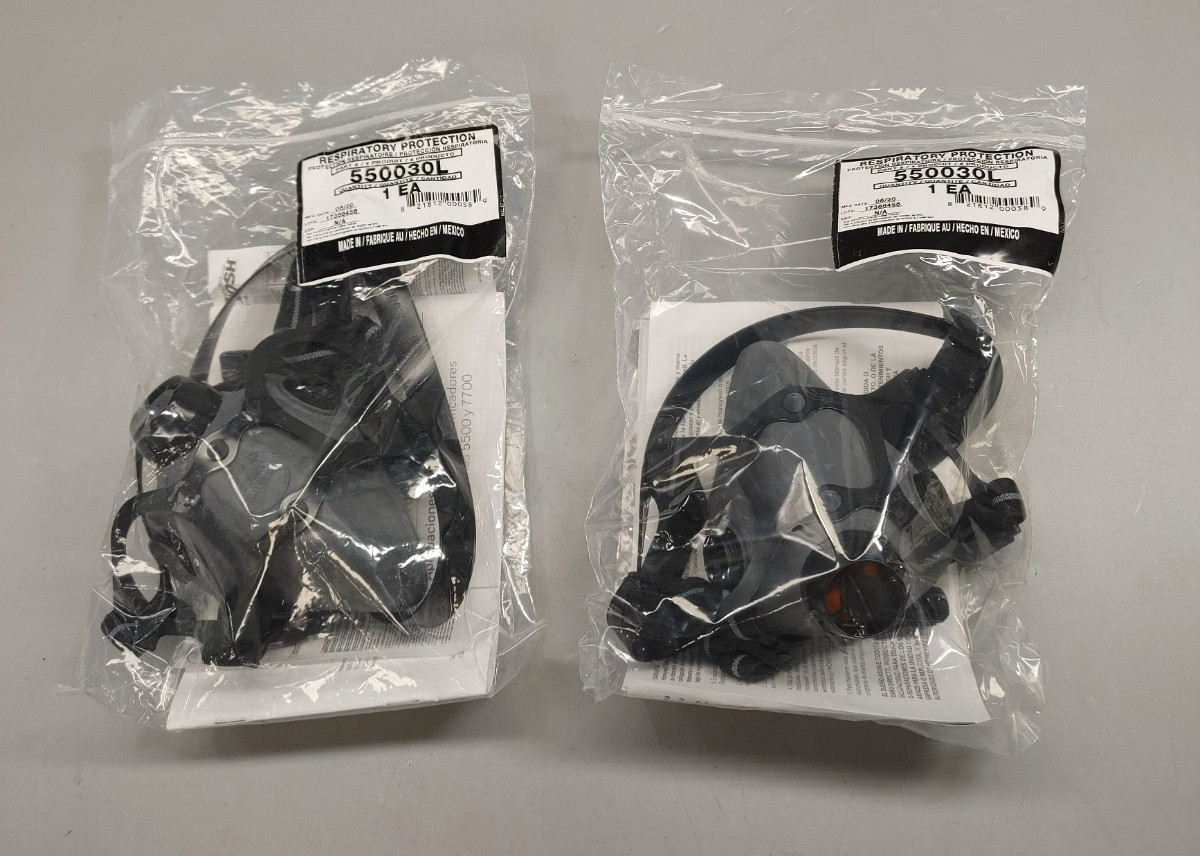 Lot of 2 Honeywell North 550030L Half-Face Respirator Large MASK ONLY