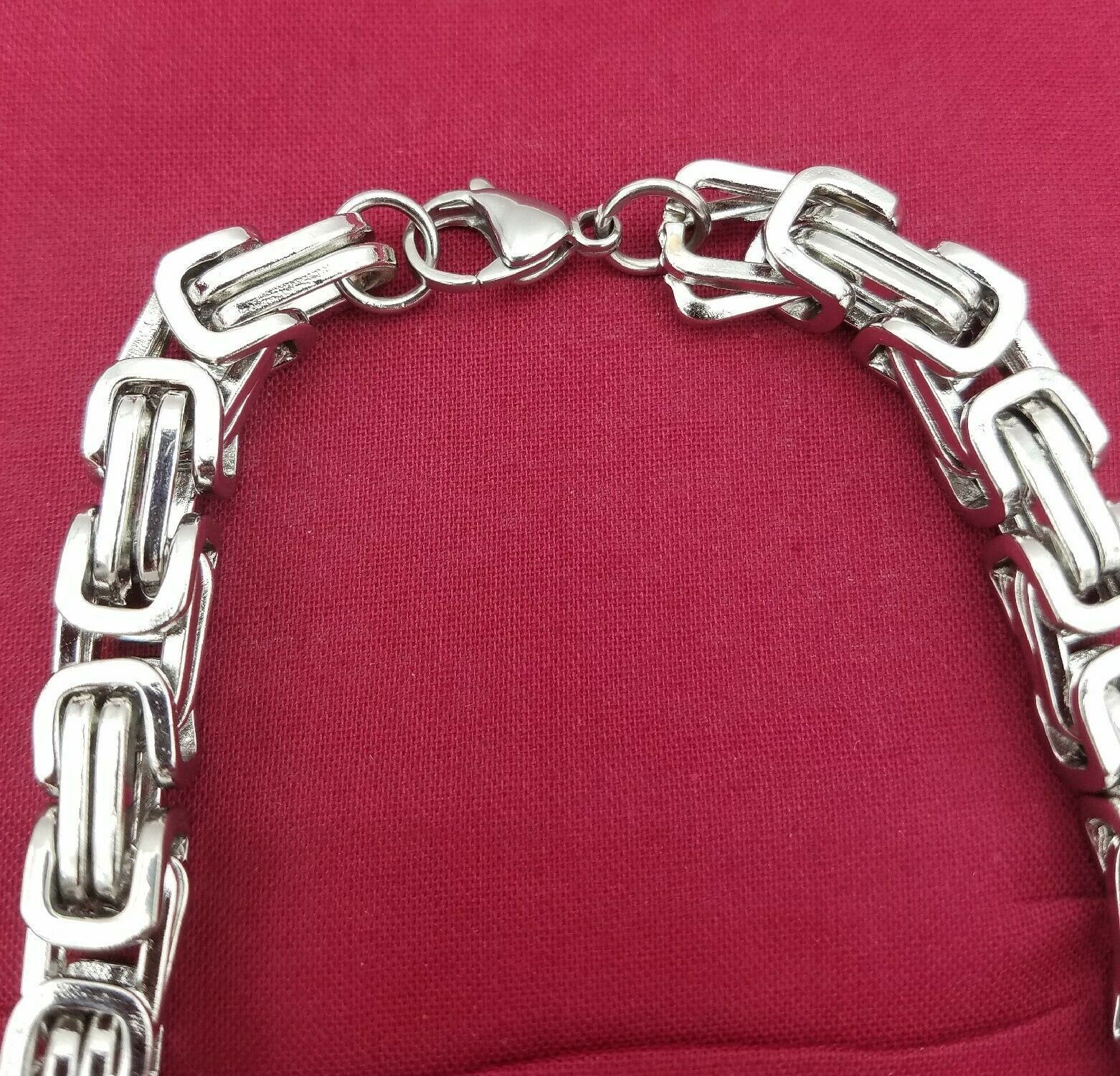 16"-50" STAINLESS STEEL SILVER 4MM ,6MM, 8MM BYZANTINE TURKISH BOX NECKLACE