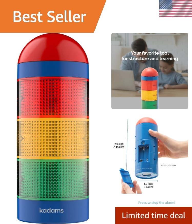 Child-Friendly Visual Timer - Traffic Light Design with Adjustable Volume
