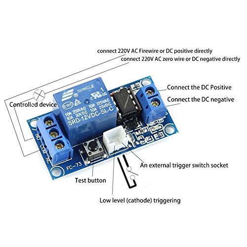 2pcs 12V Single Bistable Self-Locking Relay Module Push to Start and Stop