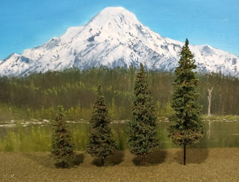 MOOSE CREEK TREES - Fir Pine Trees SAMPLE PACK - MEDIUM (3", 4", 5", 6" Trees)