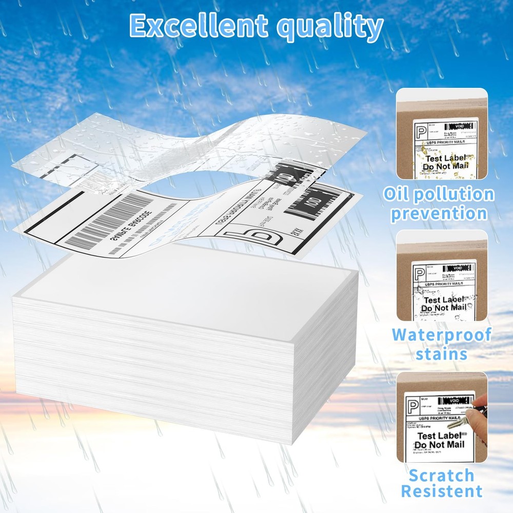 Direct Thermal Label-Shipping Label 4x6-NefLaca 500 Labels/1 stack, White