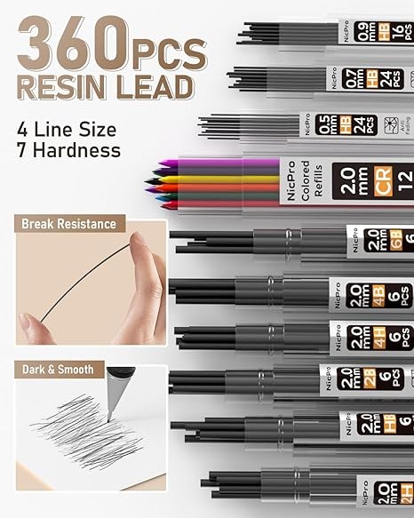 Metal Drafting Pencil Set