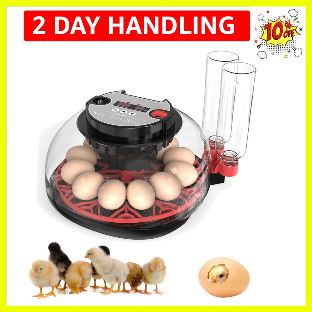 Incubators for Hatching Eggs, 12 Egg Incubator with Automatic Egg Turning and...
