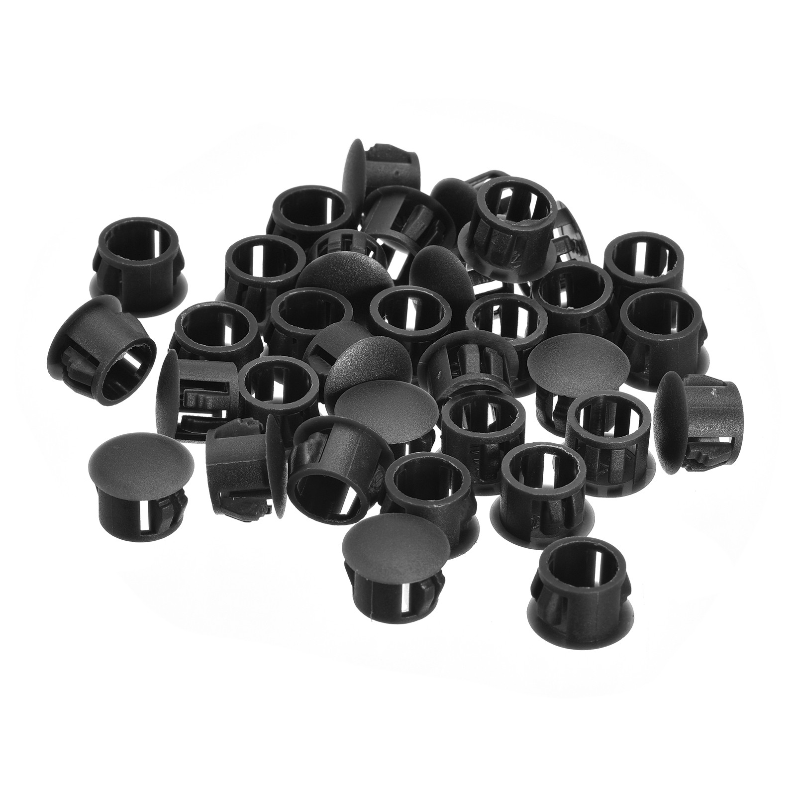 36Pcs 12mm(15/32") Plastic Hole Plugs Panel Flush Type Knockout Black