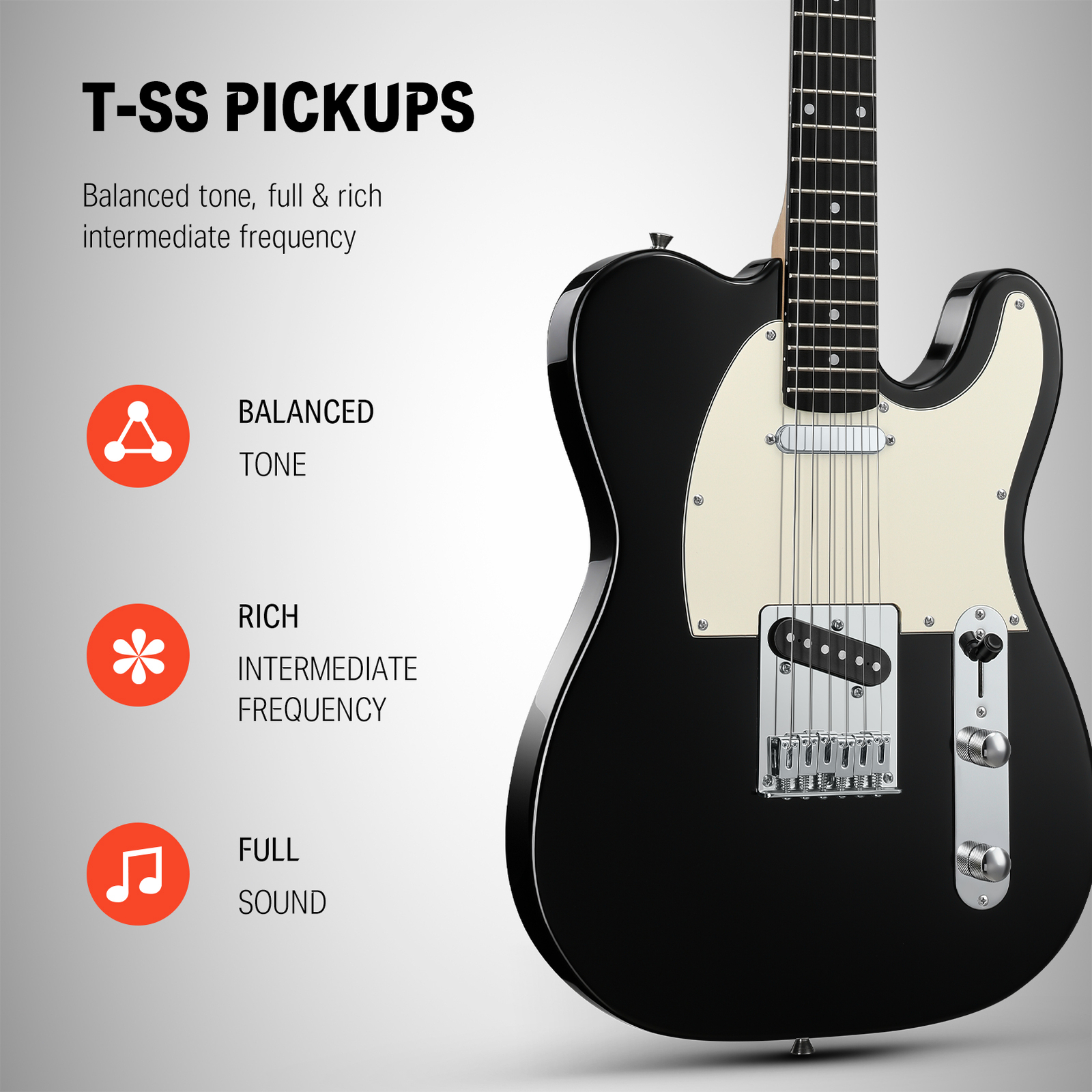 Donner DTL-100 39" Tele Electric Guitar With Gig Bag Online Lessons Solid Body