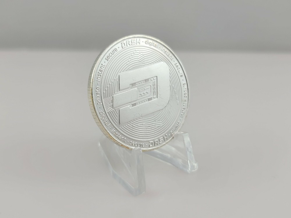 Crypto DASH Silver Tone Coin Token
