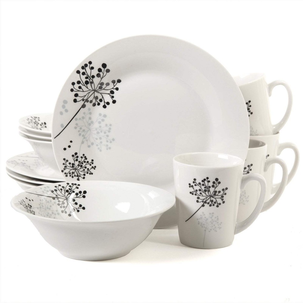 Gibson Netherwood White Floral 12 pc Dinnerware Set