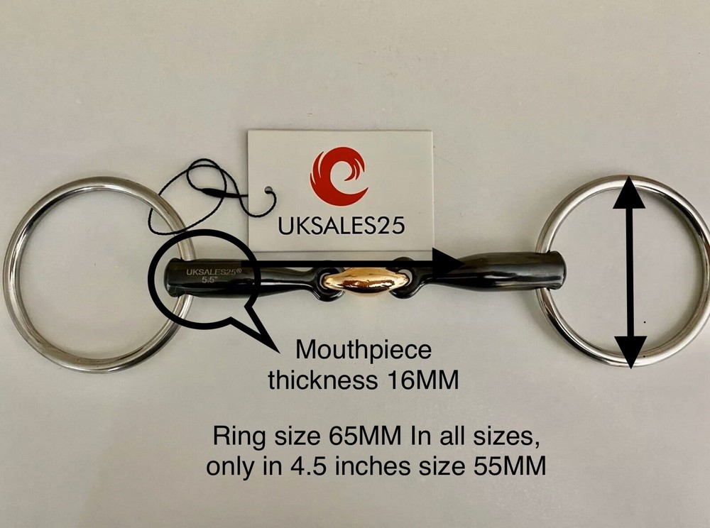 Loose Ring Sweet Iron Snaffle Bit Copper Lozenge (UKSALES25®)*SAME DAY DISPATCH*