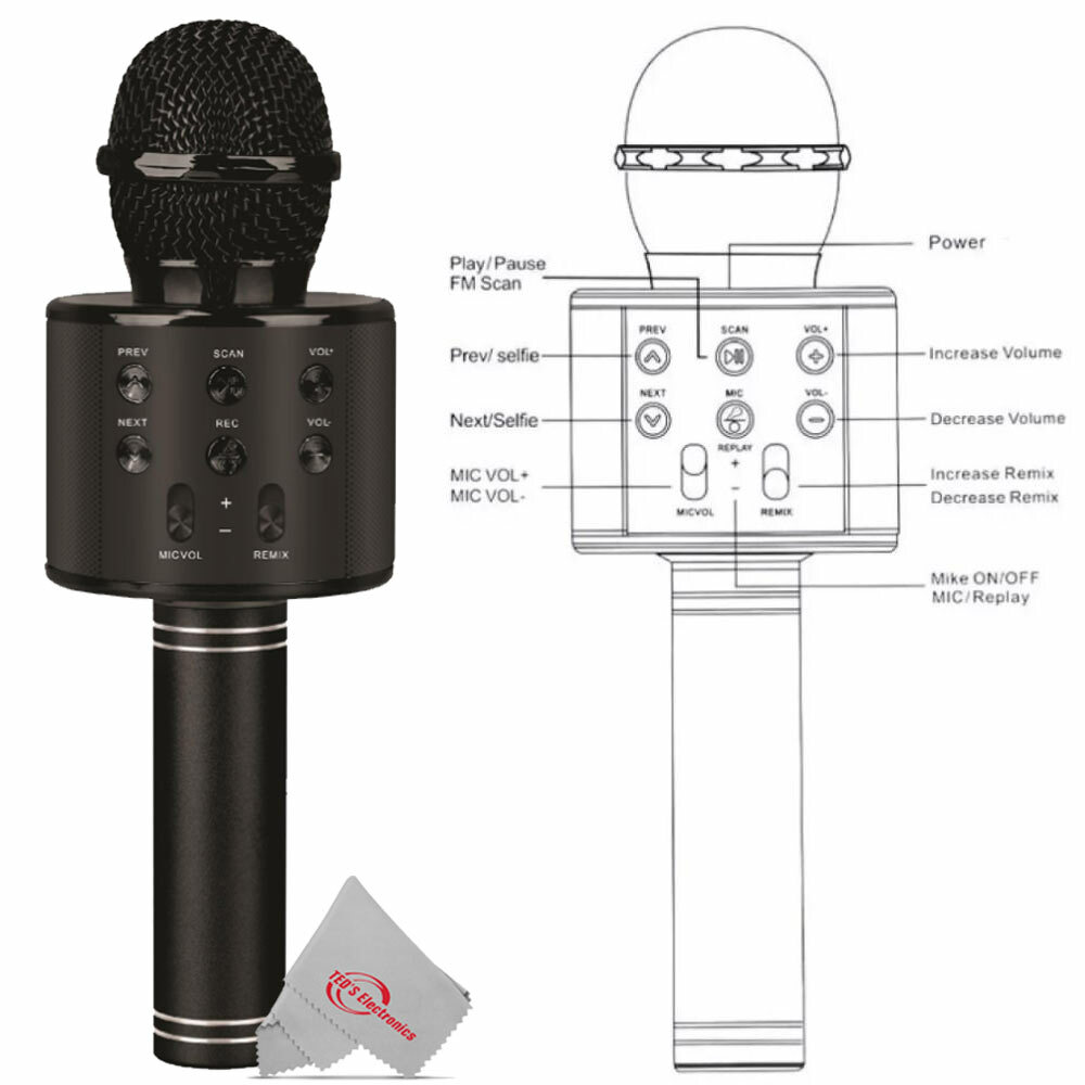 Vivitar Wireless Bluetooth Karaoke Microphone USB Powered High Quality Sound
