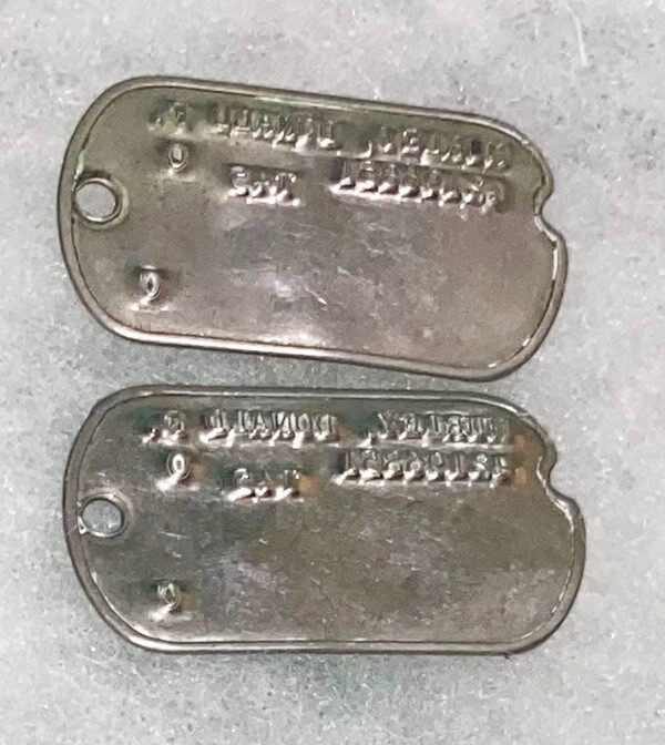WWII Set Donald Hurley T-45 Dated Dog Tags