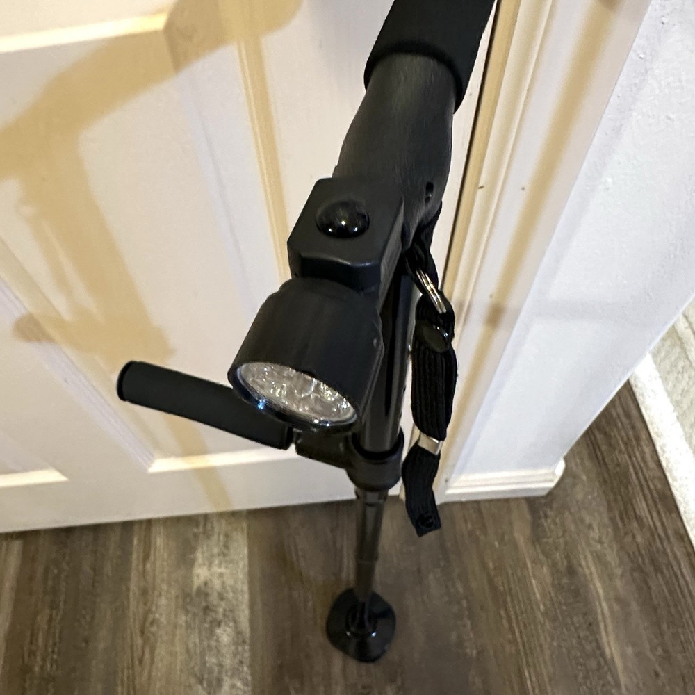 Folding Walking Cane LED Light Adjustable To Five Heights Lightweight Portable