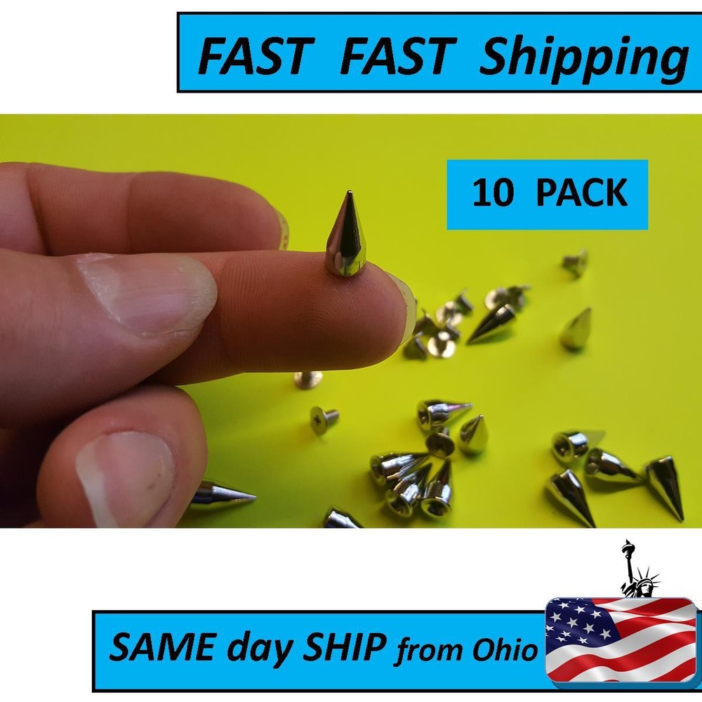 14mm Metal Bullet Spike Studs with mounting screws