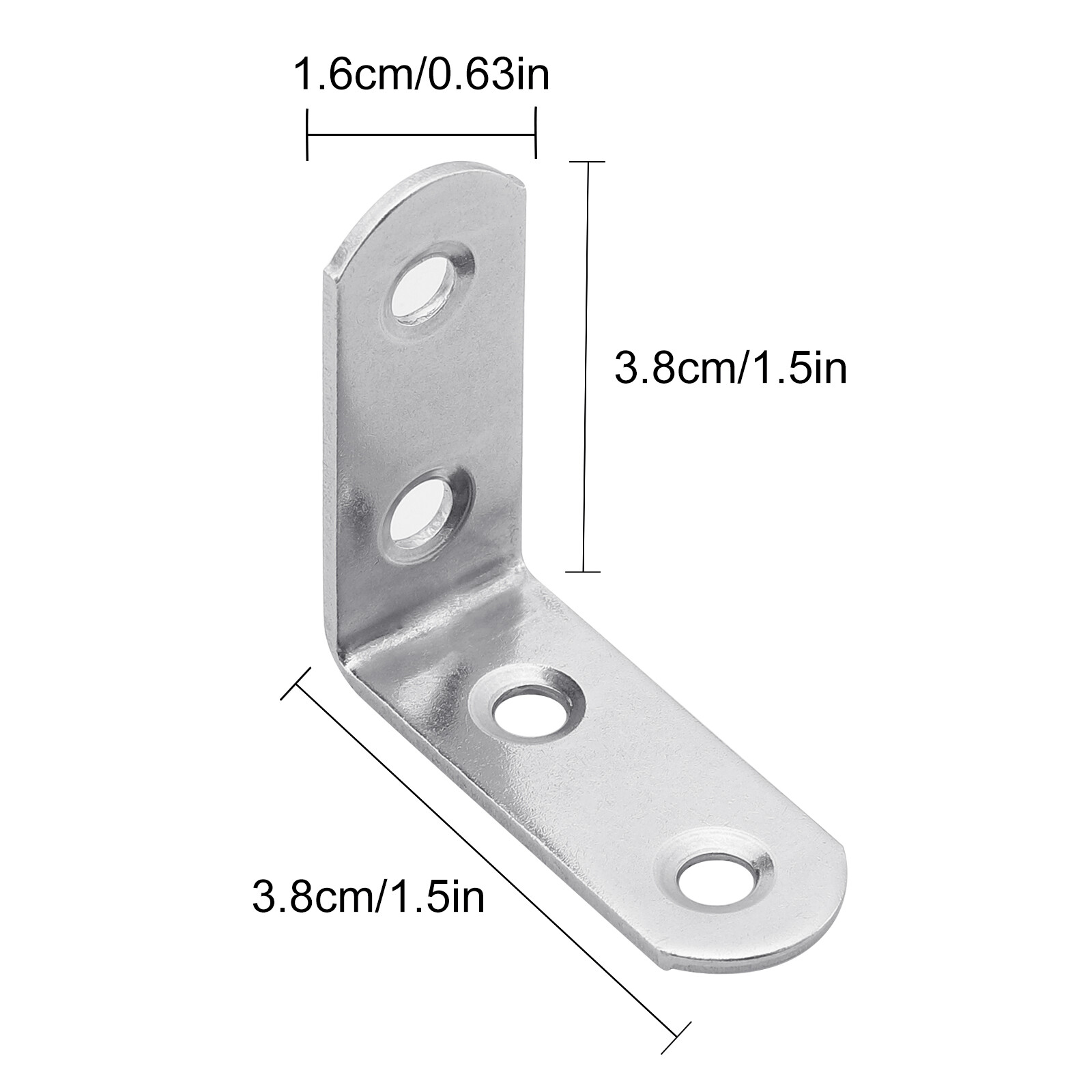 1.5" L-Shaped Bracket Corner Brace Stainless Steel Bracket Right Angle w/Screws