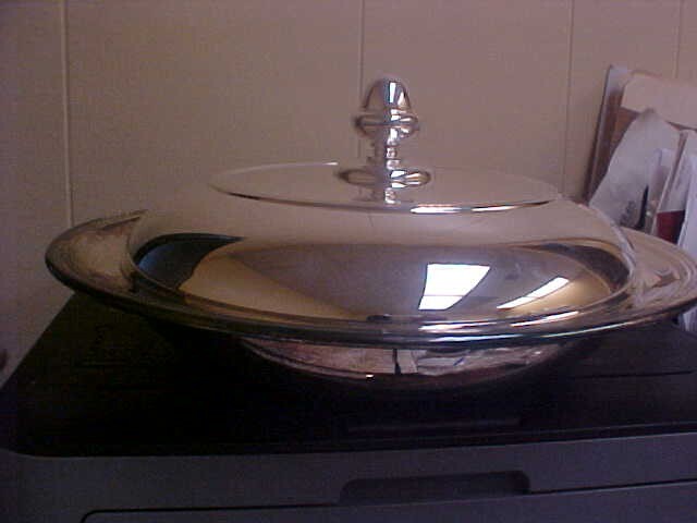 OLRI Italy Large Silver Plated Covered Serving Dish
