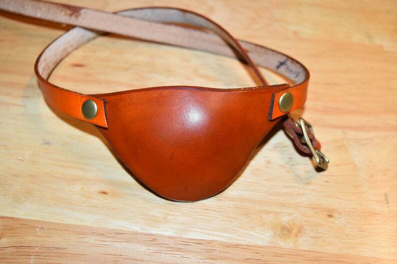 Leather eye patch for adults - adjustable with buckle - good for permanent use