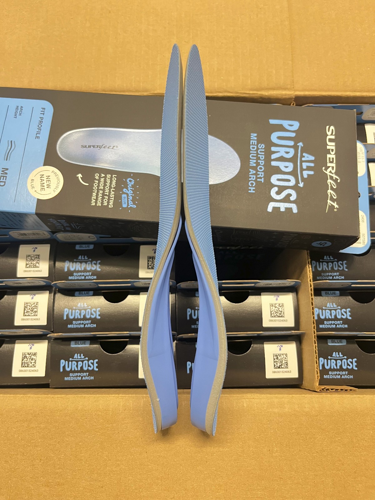 Superfeet All-Purpose Support Medium Arch Insoles (Blue) SIze C M5.5-7/ W6.5-8