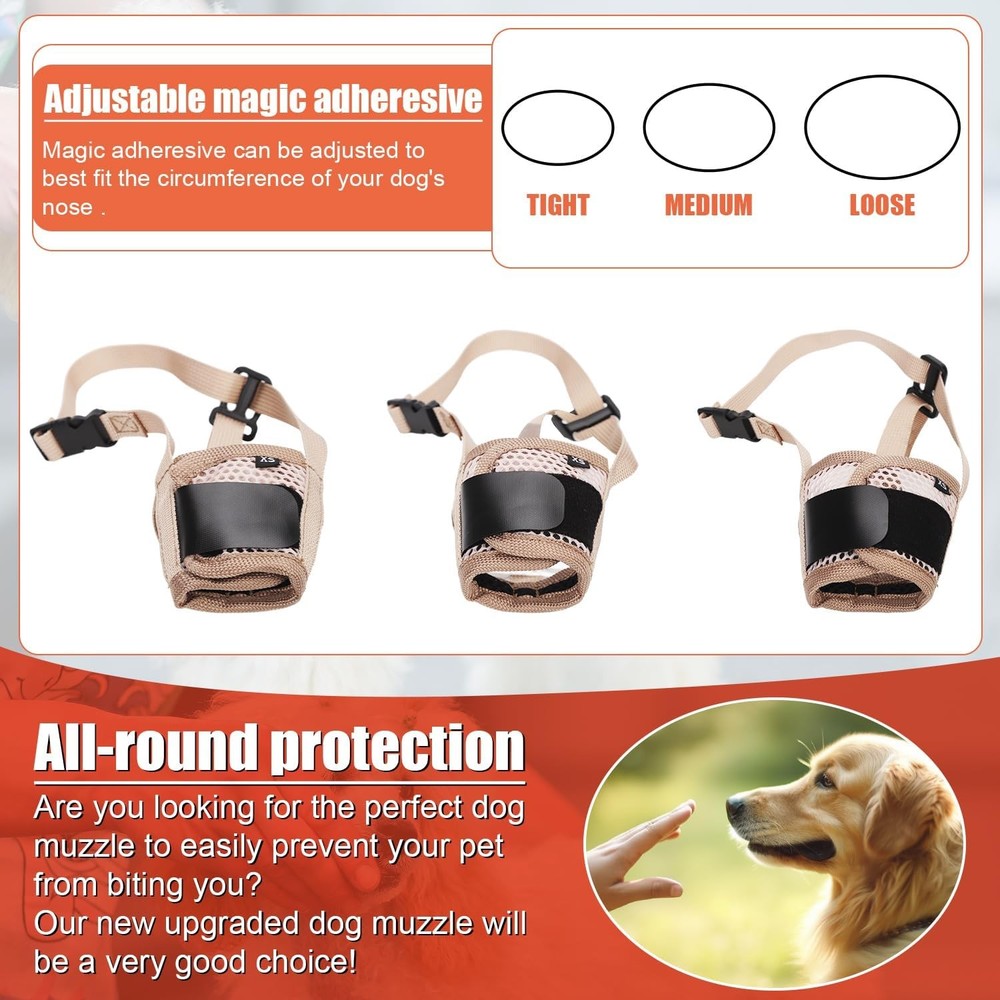 Muzzle Dog Soft Pet Muzzle to Stop Chewing Puppy Muzzle W/ Breathable Mesh &